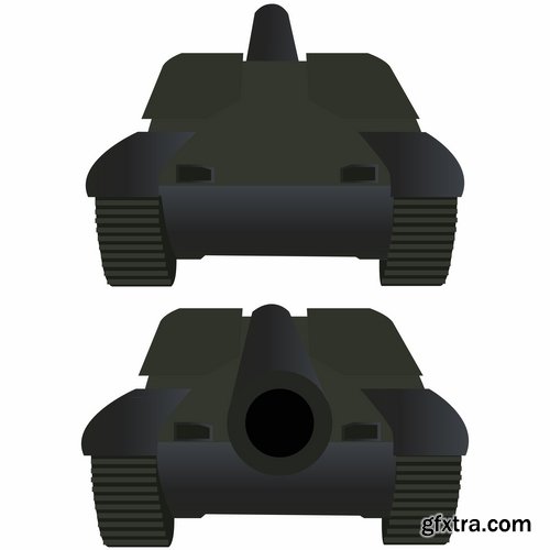 Collection of vector images of tanks 25 Eps