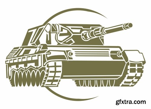 Collection of vector images of tanks 25 Eps