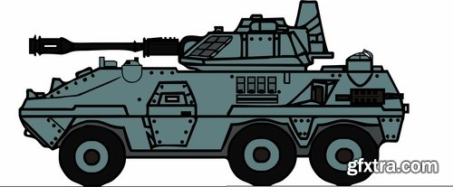 Collection of vector images of tanks 25 Eps