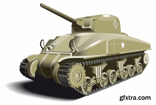 Collection of vector images of tanks 25 Eps