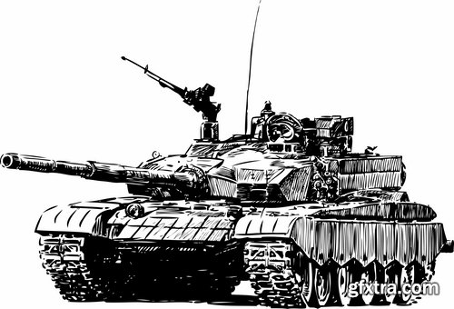 Collection of vector images of tanks 25 Eps