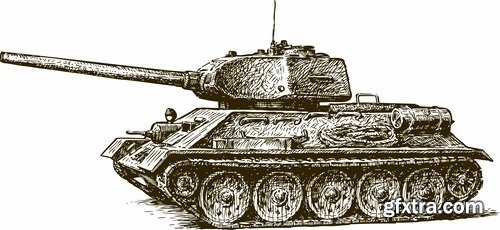 Collection of vector images of tanks 25 Eps