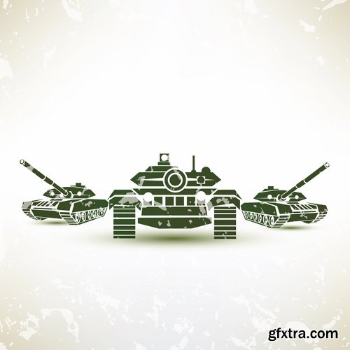 Collection of vector images of tanks 25 Eps