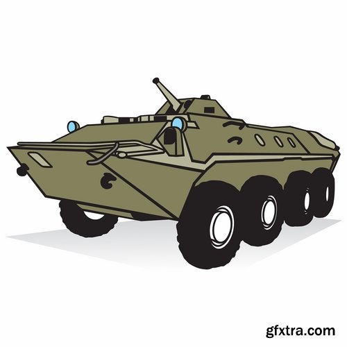 Collection of vector images of tanks 25 Eps