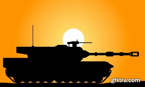 Collection of vector images of tanks 25 Eps