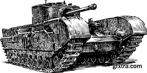 Collection of vector images of tanks 25 Eps