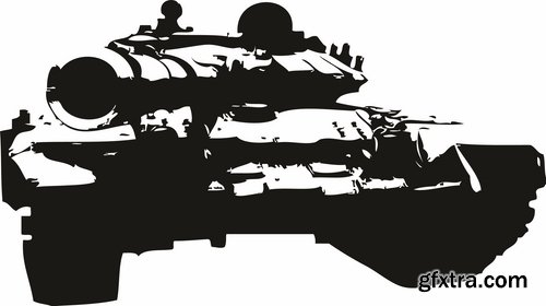 Collection of vector images of tanks 25 Eps