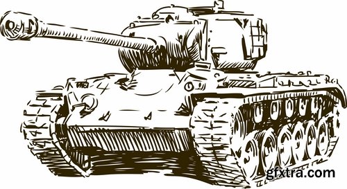 Collection of vector images of tanks 25 Eps