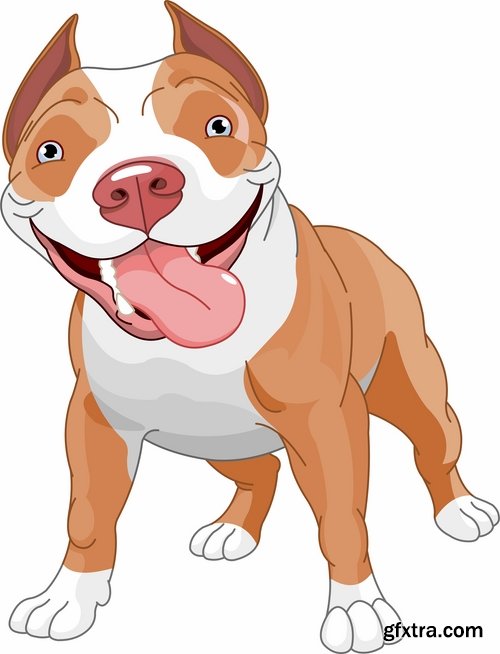 Collection of vector images pitbull 25 Eps