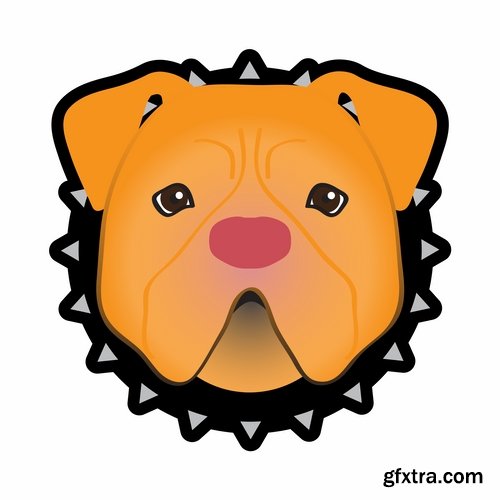 Collection of vector images pitbull 25 Eps