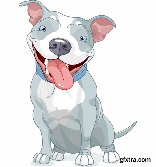 Collection of vector images pitbull 25 Eps