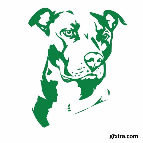 Collection of vector images pitbull 25 Eps