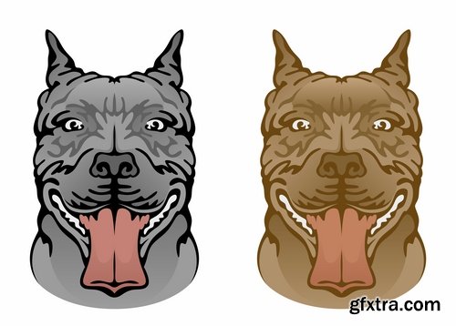 Collection of vector images pitbull 25 Eps