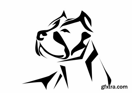 Collection of vector images pitbull 25 Eps