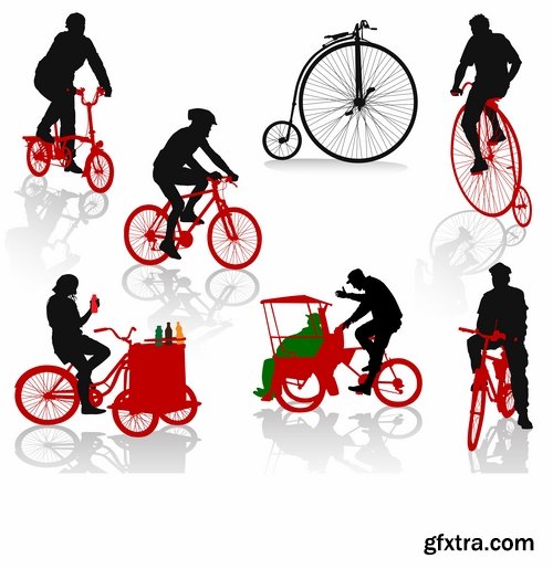 Collection of vector images rickshaw 25 Eps