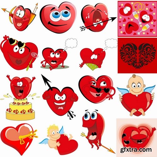 Collection of images of the heart vector image #2-25 Eps