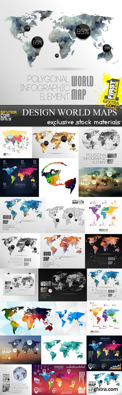 SS Design World Maps, 25xEPS