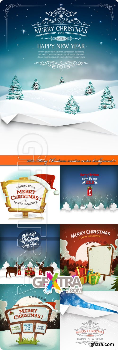 2015 Merry Christmas creative vector background 3