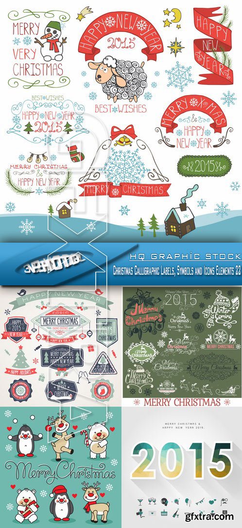 Stock Vector - Christmas Calligraphic Labels, Symbols and Icons Elements 22