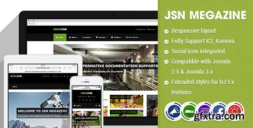 ThemeForest - JSN Megazine v1.0.4 - Responsive Joomla 2.5 & 3.x Magazine Template