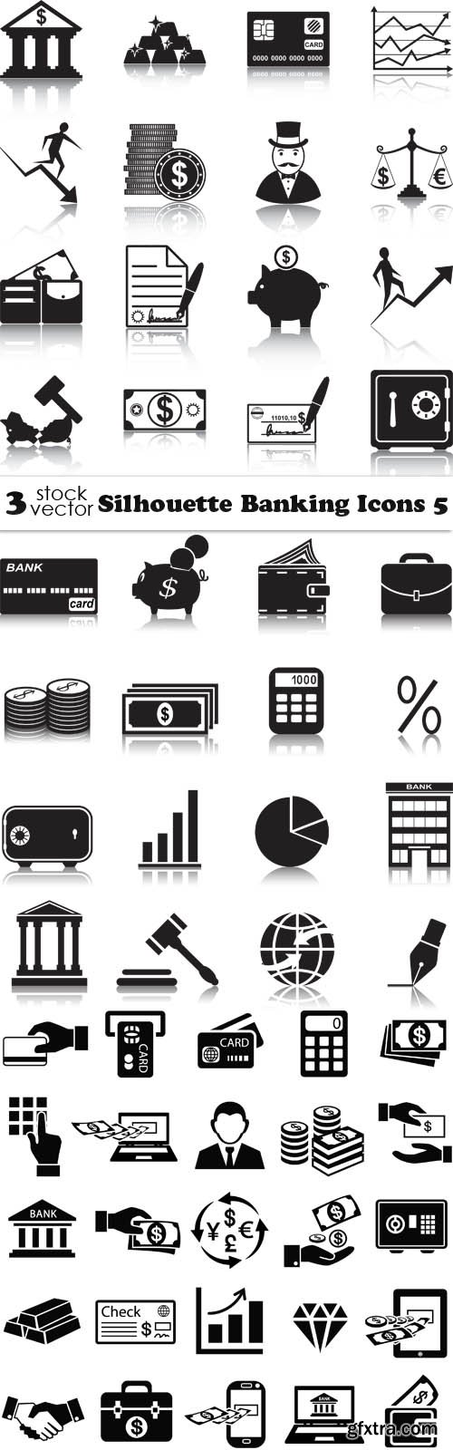 Vectors - Silhouette Banking Icons 5