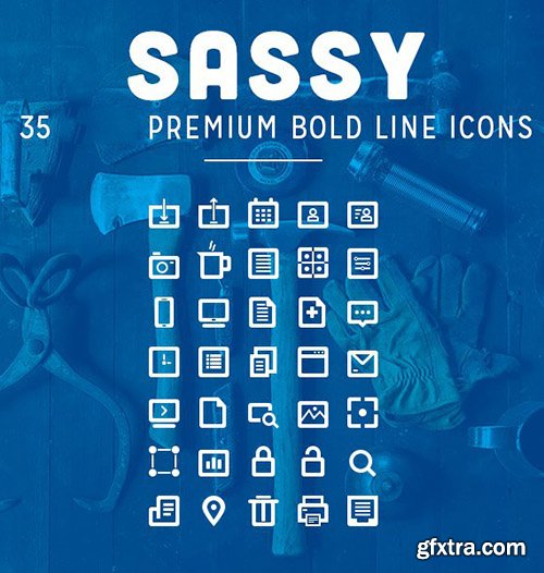 PSD Web Icons - Sassy - Bold Line Icons