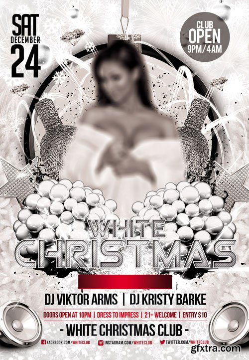 White Christmas Flyer Template