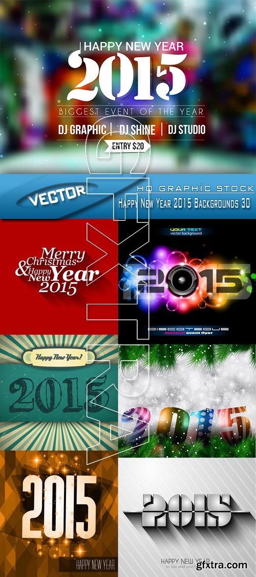 Stock Vector - Happy New Year 2015 Backgrounds 30