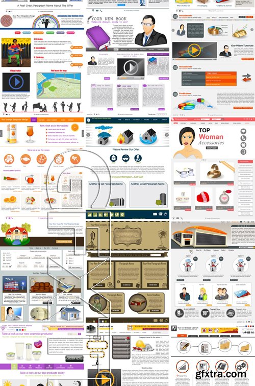 Stock Vectors - Website template 20, 25xEPS