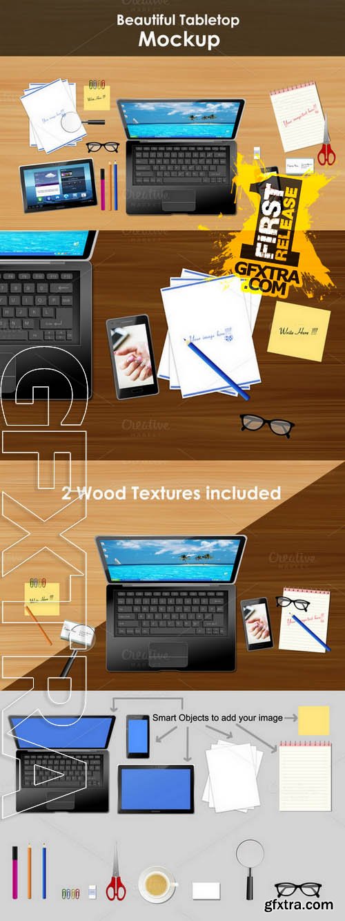 Tabletop Mockup / Scene - Creativemarket 130167