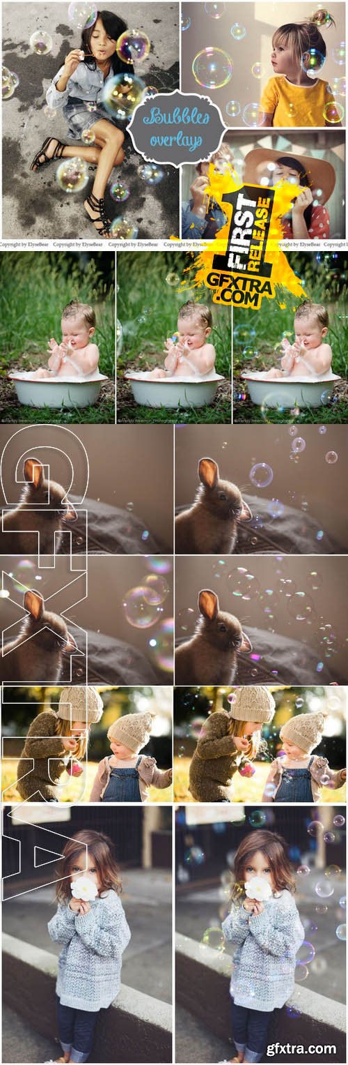 40 Bubble Photo Overlays JPG - Creativemarket 130143