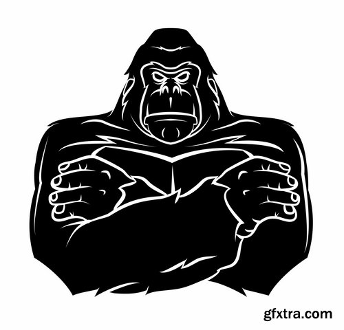 Collection of vector images of gorillas 25 Eps