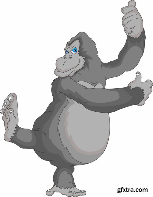 Collection of vector images of gorillas 25 Eps