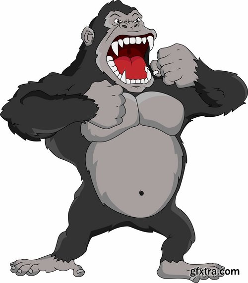 Collection of vector images of gorillas 25 Eps