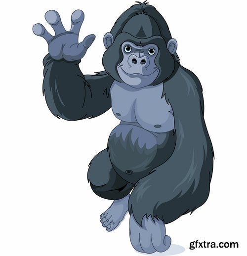 Collection of vector images of gorillas 25 Eps