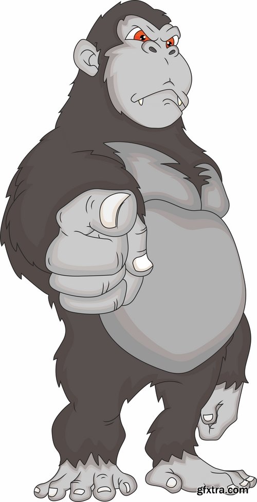 Collection of vector images of gorillas 25 Eps