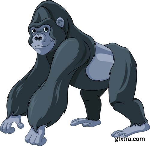 Collection of vector images of gorillas 25 Eps