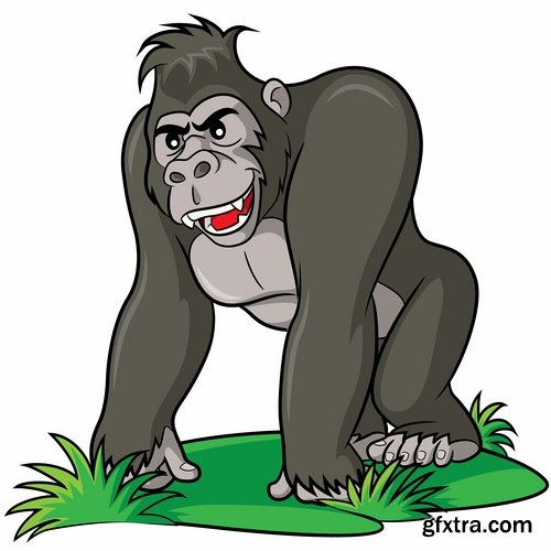 Collection of vector images of gorillas 25 Eps