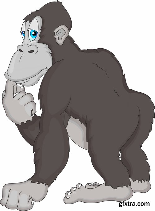 Collection of vector images of gorillas 25 Eps