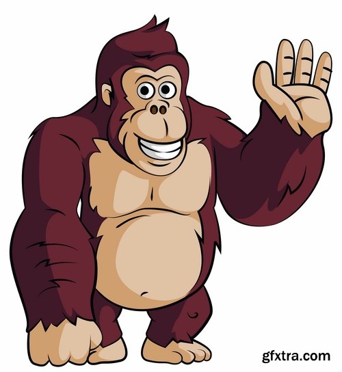 Collection of vector images of gorillas 25 Eps