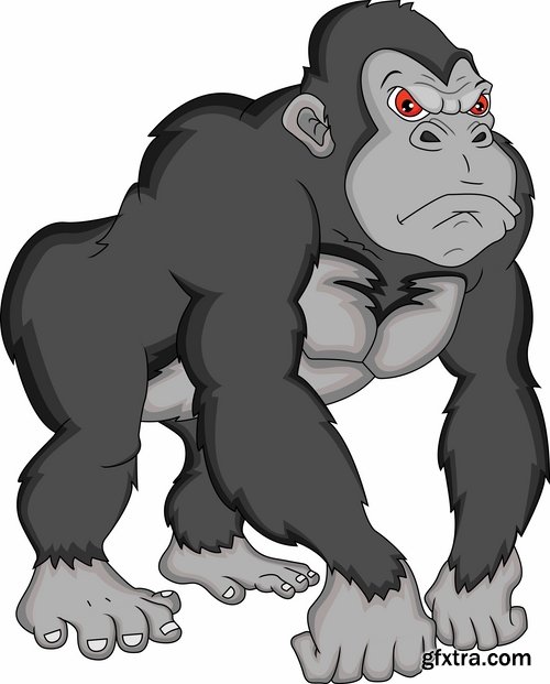 Collection of vector images of gorillas 25 Eps