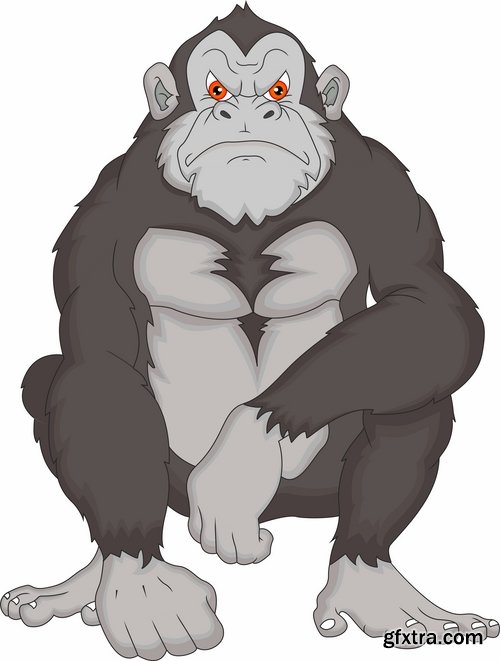 Collection of vector images of gorillas 25 Eps