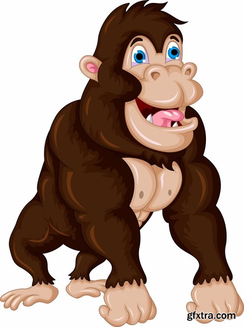 Collection of vector images of gorillas 25 Eps