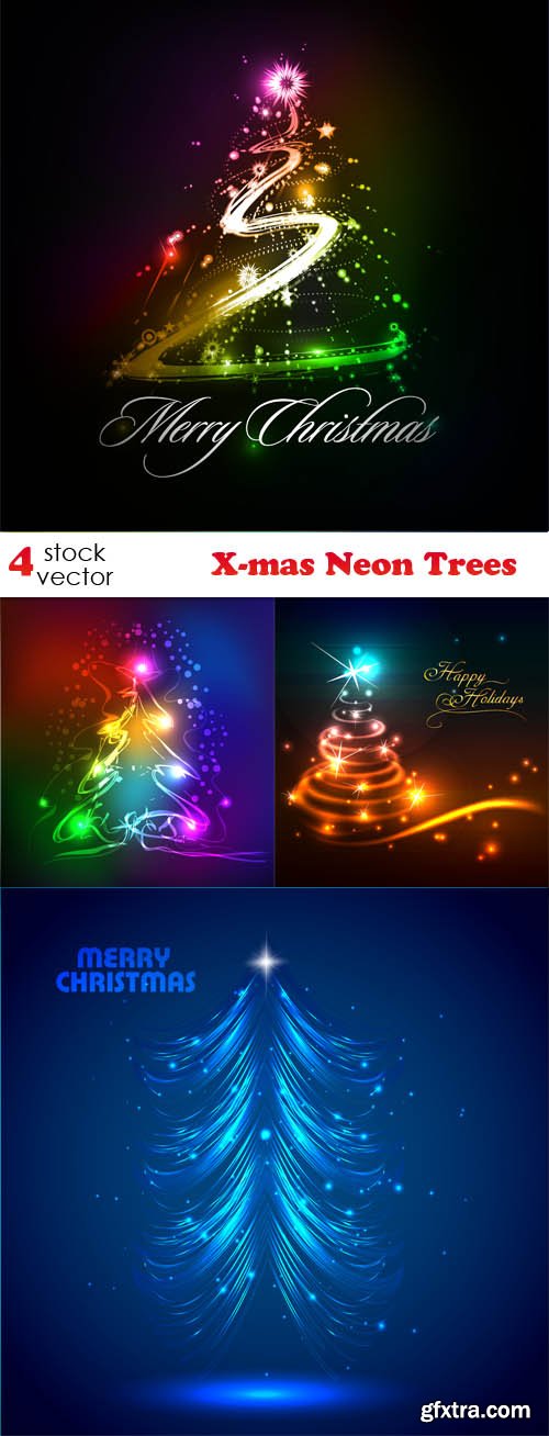 Vectors - X-mas Neon Trees