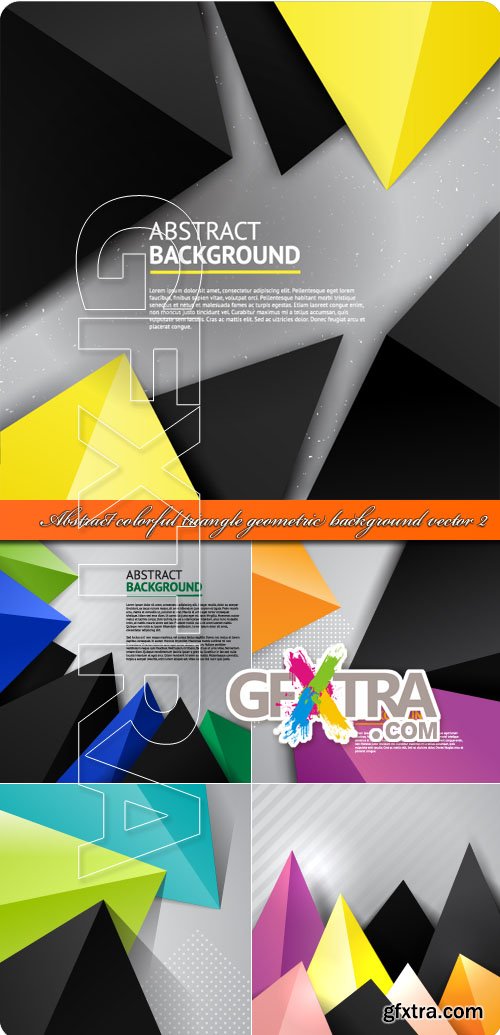Abstract colorful triangle geometric background vector 2