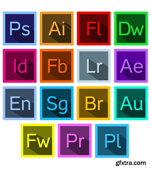 PSD, PNG, ICO Web Icons - Adobe Icons - December 2014