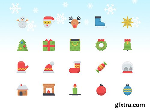 AI, EPS, PSD, PNG Web Icons - Christmas And New Year 2015 Flatilicious Icons