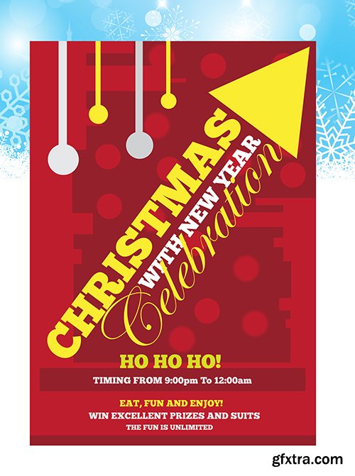 PSD, AI, EPS Christmas And New Year 2015 Flyer 