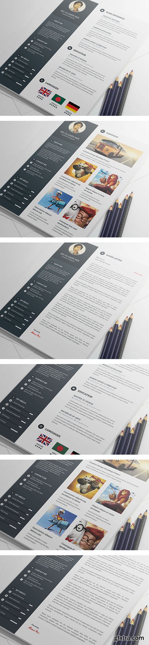 PSD Template - Resume December 2014 - Portfolio, Cover Letter