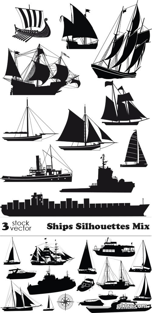 Vectors - Ships Silhouettes Mix